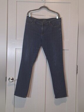 Lauren Ralph Lauren Midrise Stretch Darkwash Straight Jeans 5 Pockets Size 16